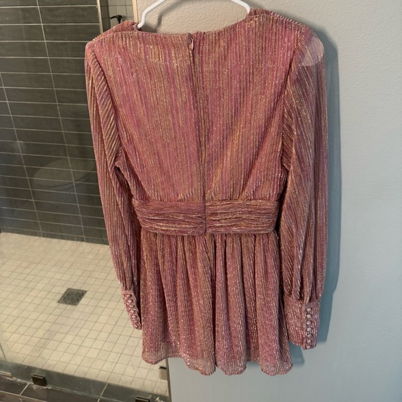 Pink/ gold long sleeve sparkly dress - Picture 3 of 3
